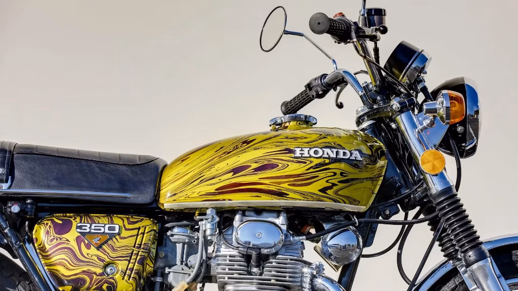 Honda CB350 Flying Dragon – cận cảnh sơn tím vàng